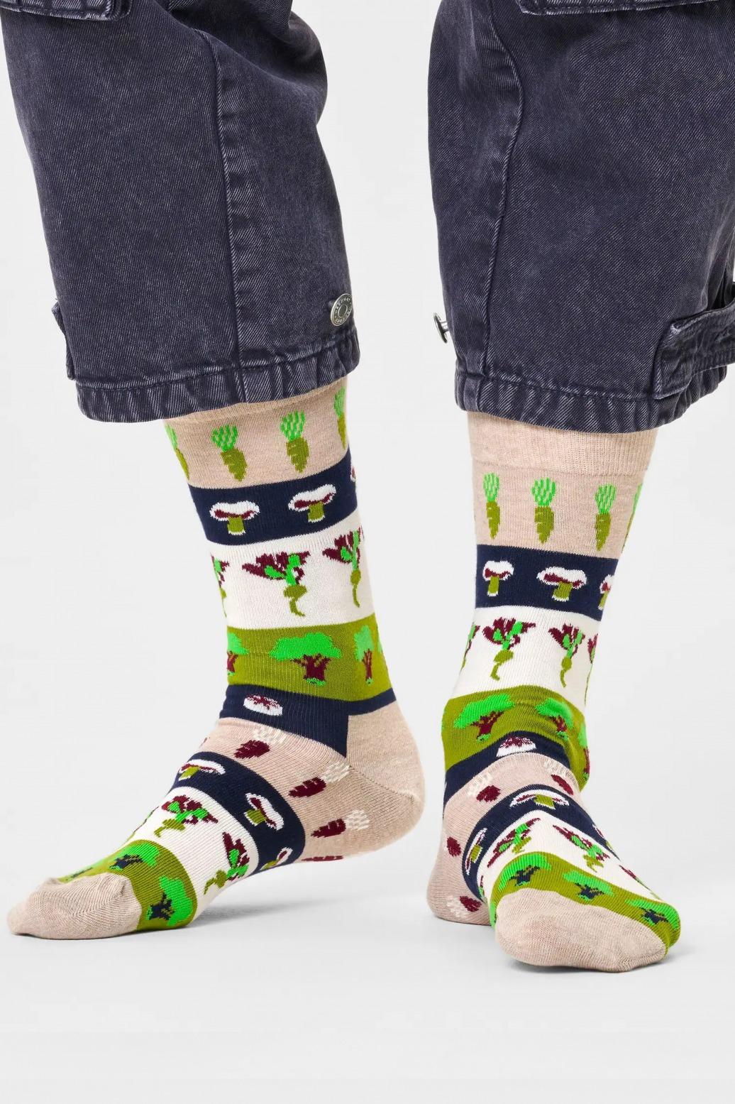 HAPPY SOCKS VEGGIE STRIPE SOCK en color BEIS (2)