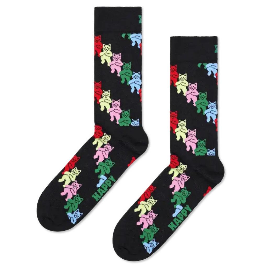 HAPPY SOCKS DANCING CATS en color NEGRO (3)