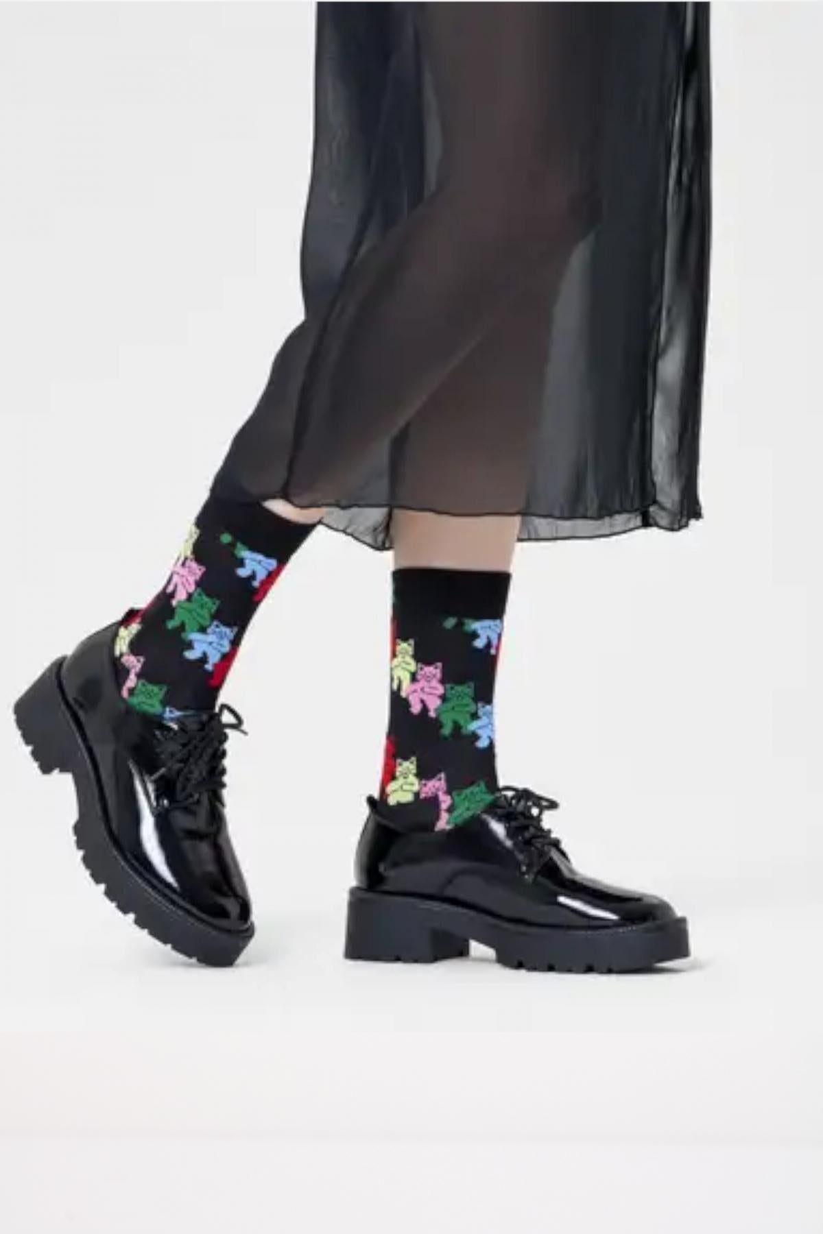 HAPPY SOCKS DANCING CATS en color NEGRO (2)
