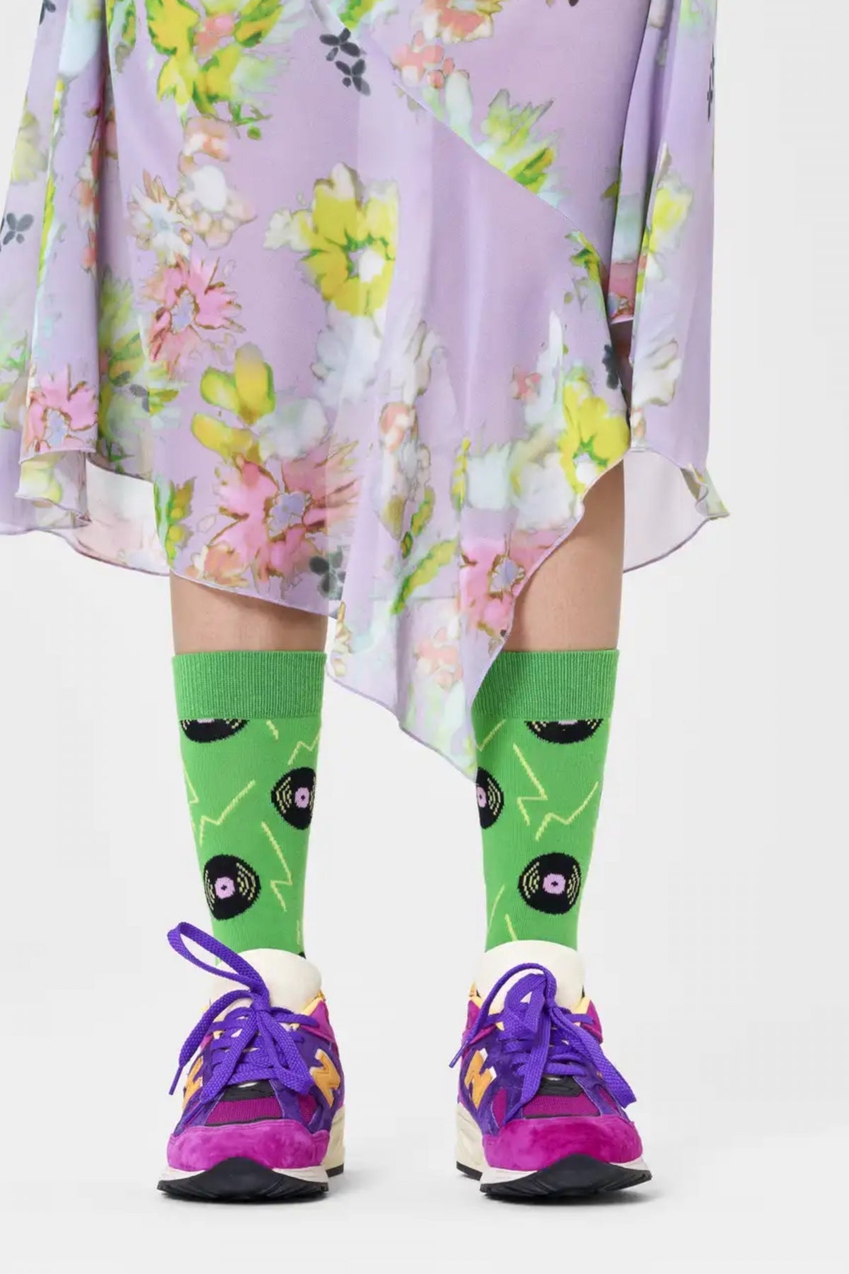 HAPPY SOCKS VINYL GREEN SOCK en color VERDE (2)