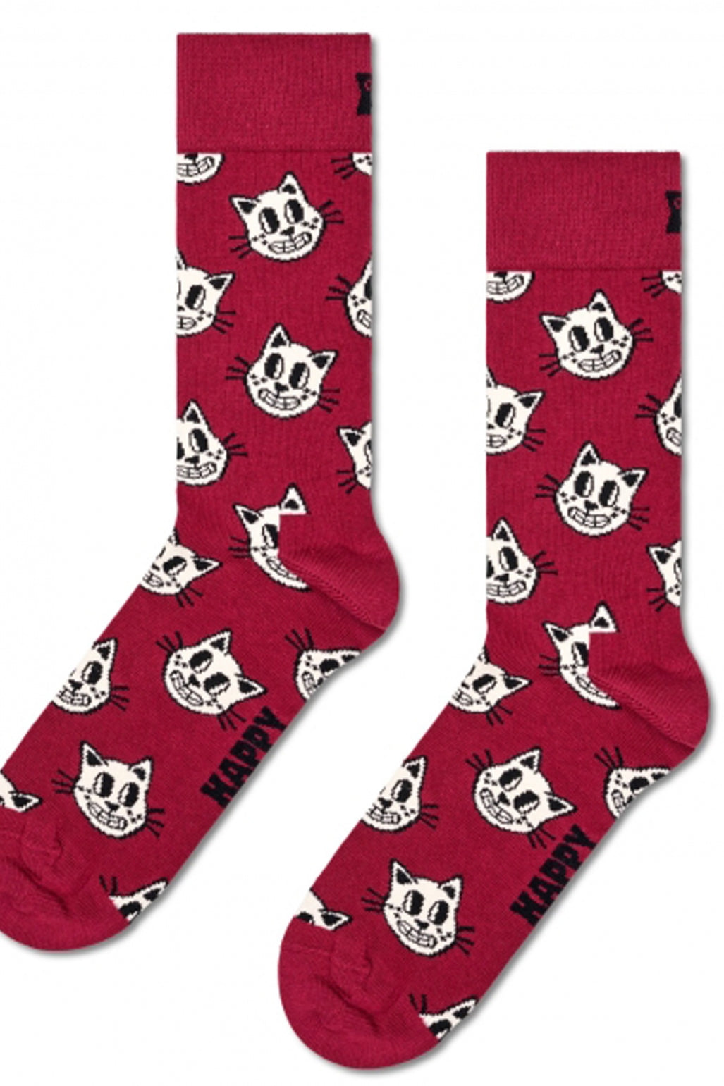 HAPPY SOCKS CAT SOCK en color BURDEOS (2)