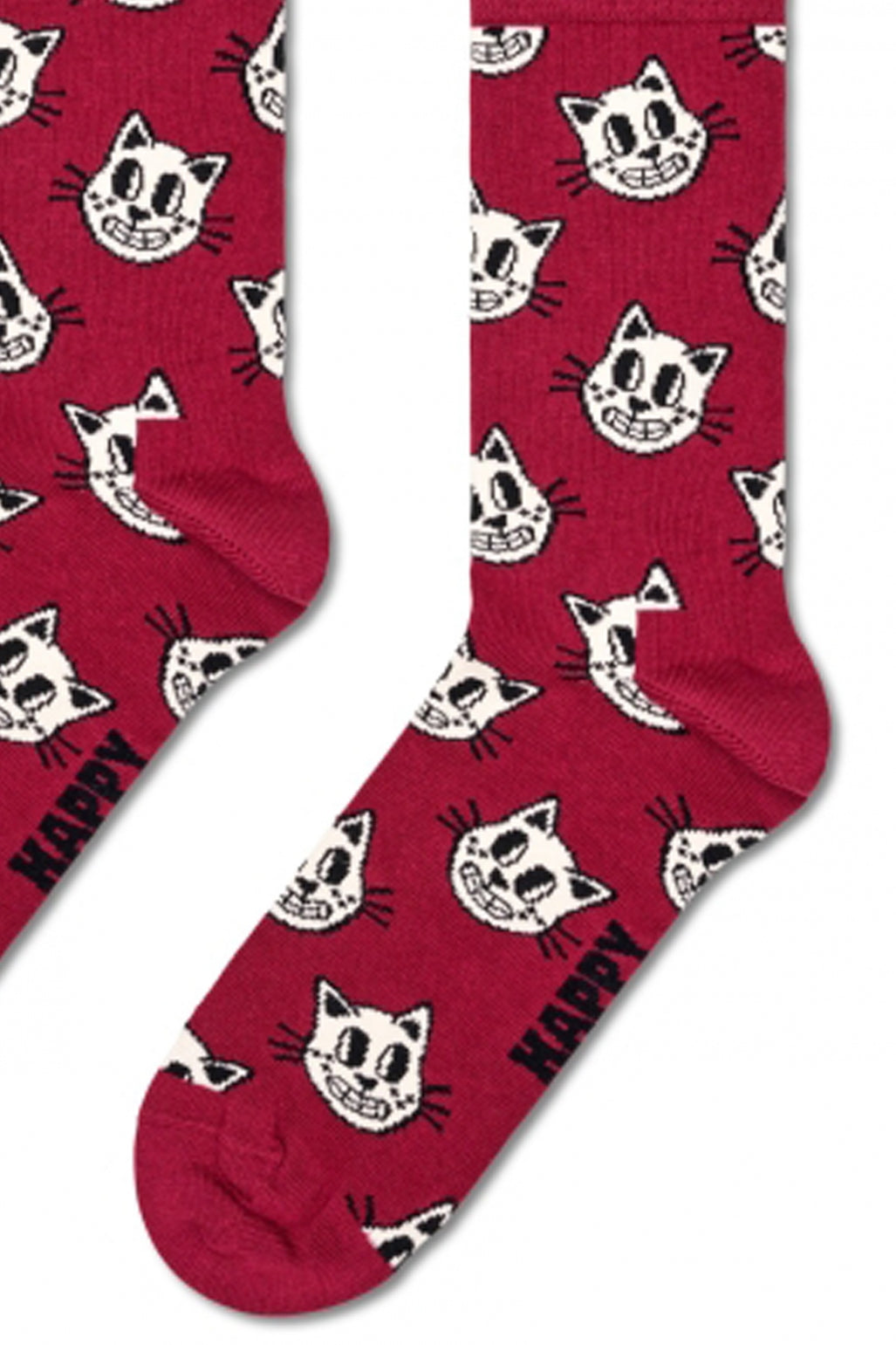 HAPPY SOCKS CAT SOCK en color BURDEOS (3)