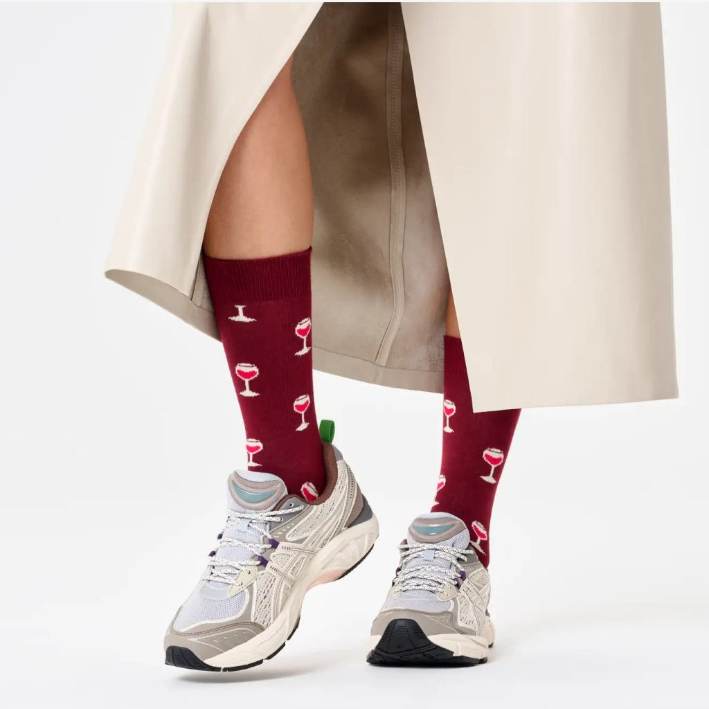 HAPPY SOCKS GLASS OF WINE SOCK en color BURDEOS (4)