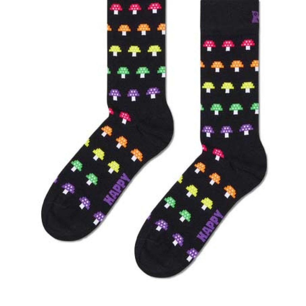 HAPPY SOCKS MUSHROOM STRIPE en color NEGRO (6)