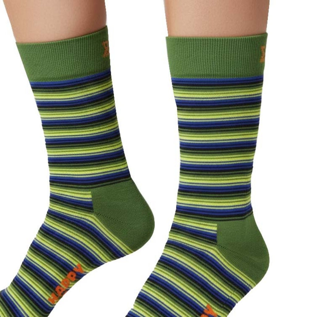 HAPPY SOCKS MINI STRIPE en color VERDE (6)