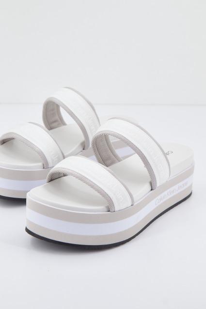 CALVIN KLEIN FLATFORM SANDAL TWOSTRAP en color BLANCO (1)