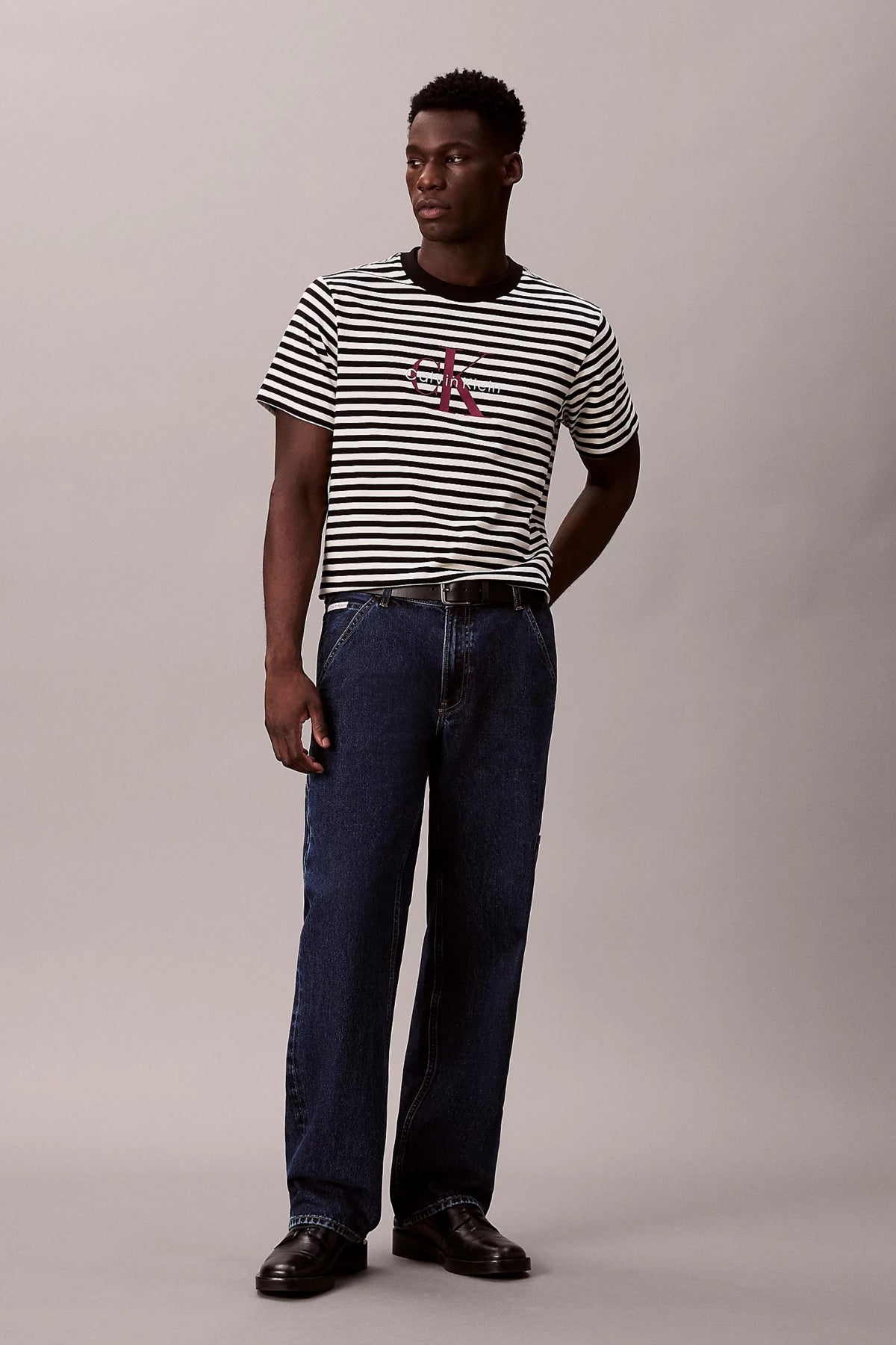 CALVIN KLEIN SS S STRIPE JERSEY MON en color NEGRO (4)