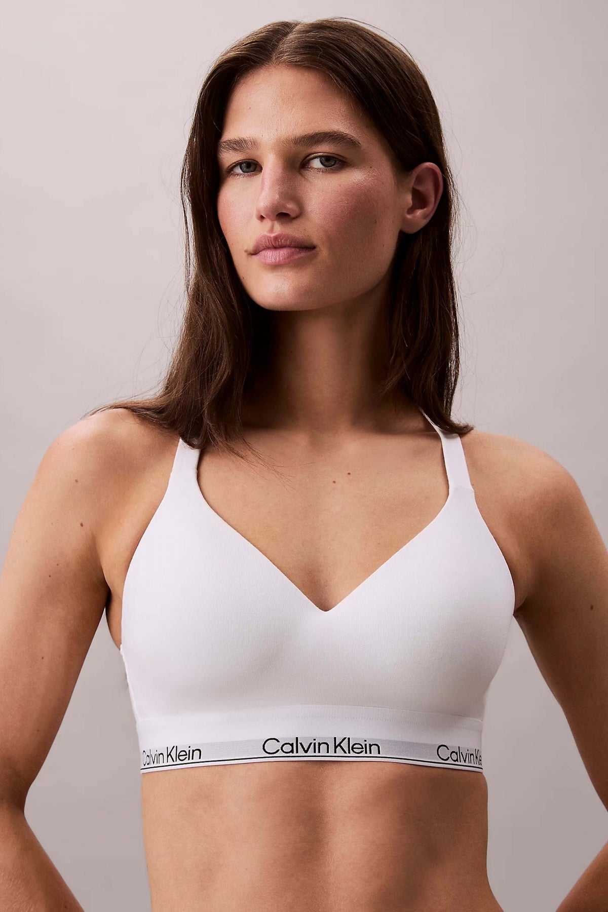 CALVIN KLEIN LIFT BRALETTE ICON COTTON MODAL en color BLANCO (1)