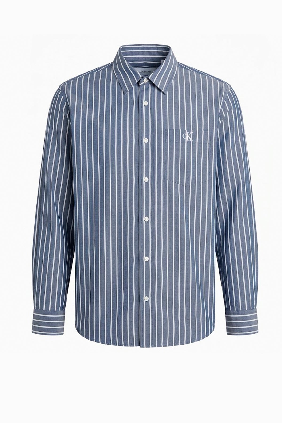 CALVIN KLEIN LVRFG STRIPE WASHED POPLIN RLX en color AZUL (1)