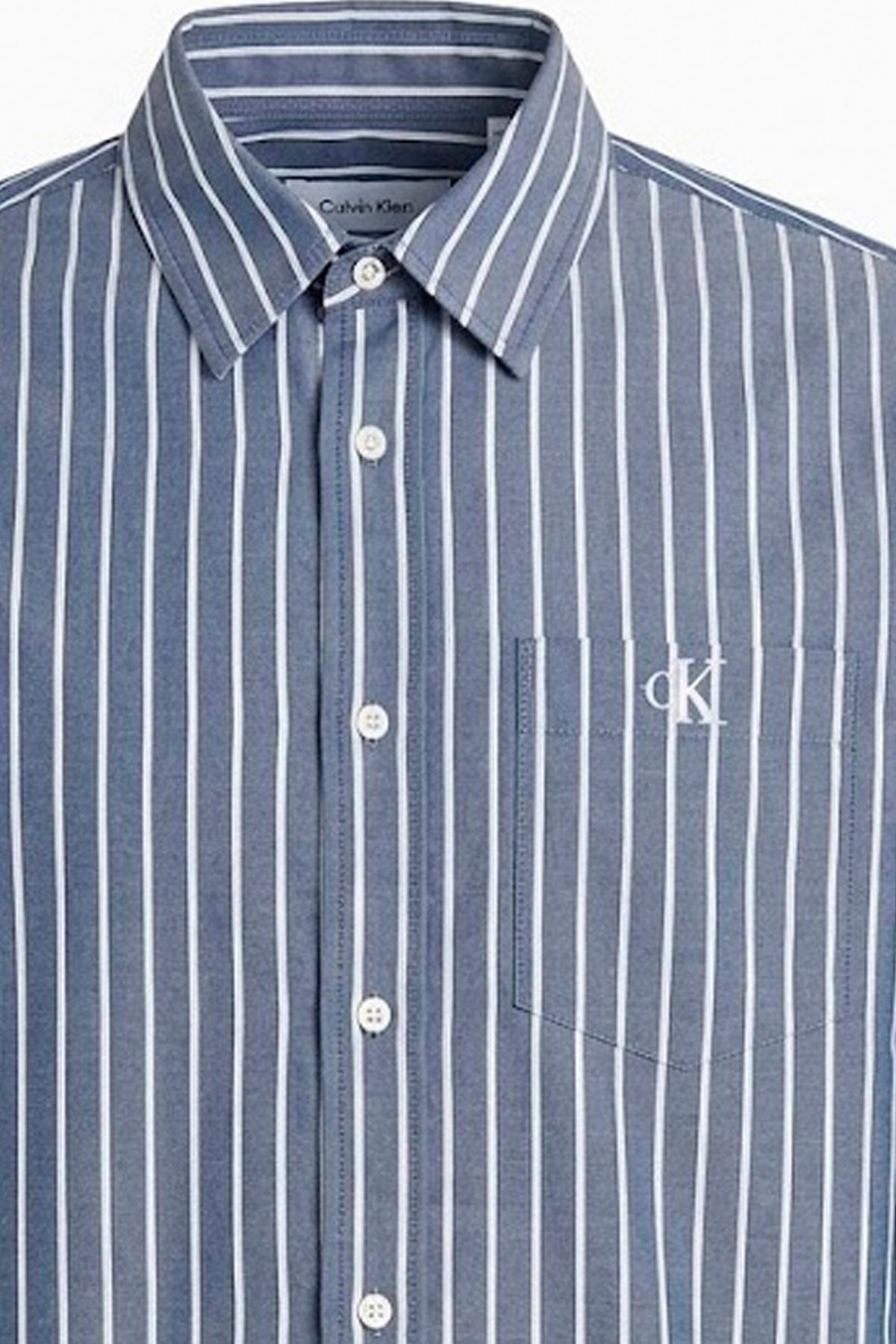 CALVIN KLEIN LVRFG STRIPE WASHED POPLIN RLX en color AZUL (2)