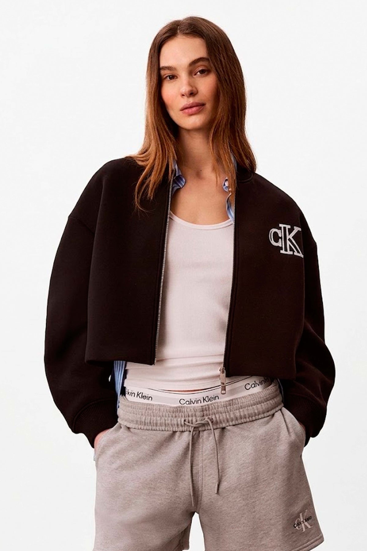 CALVIN KLEIN LVAB CROPPED SPORTY SCUBA en color NEGRO (1)