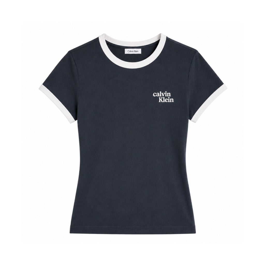 CALVIN KLEIN LVGG SS SLIM LOGO RINGER TEE en color AZUL (4)