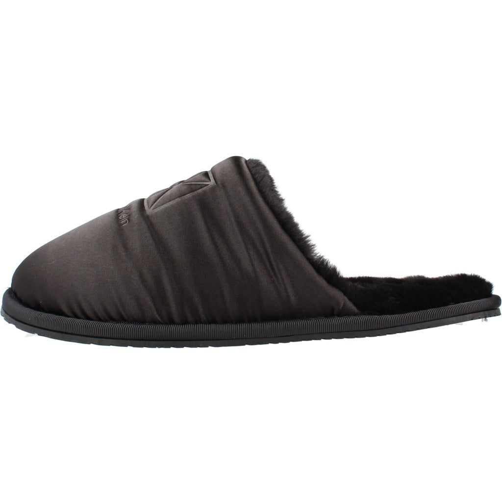 CALVIN KLEIN HWHW HOTEL SLIPPER SATIN en color NEGRO (2)