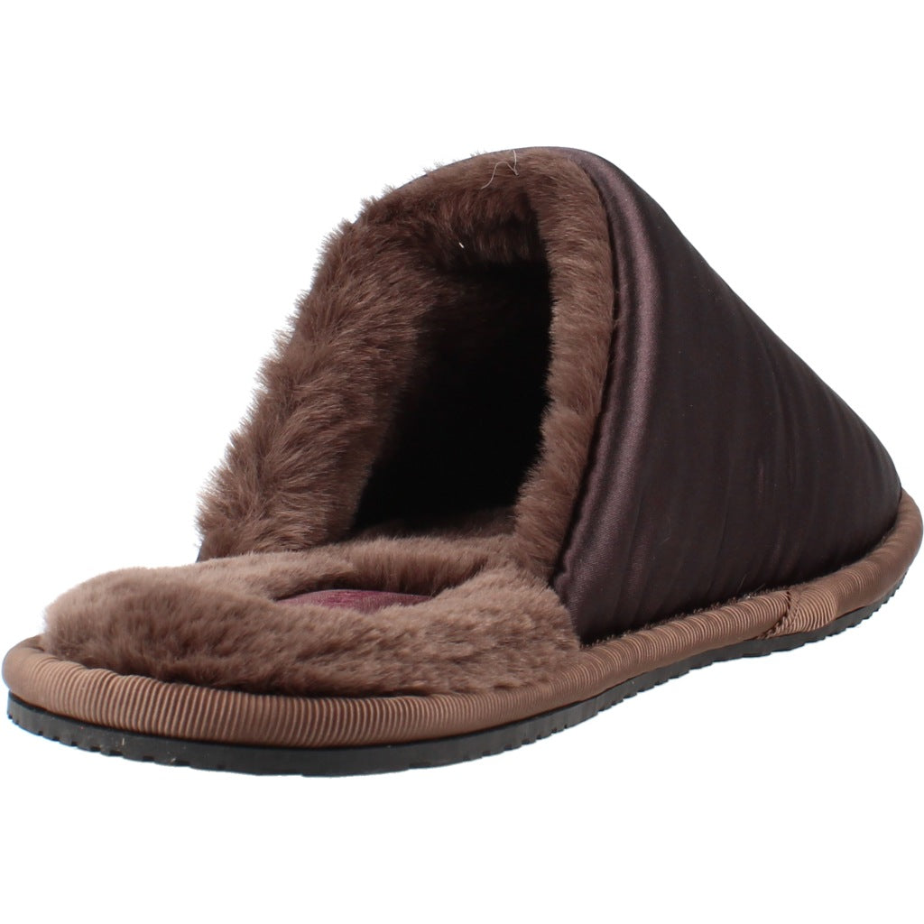 CALVIN KLEIN HWHW HOTEL SLIPPER SATIN en color MARRON (3)