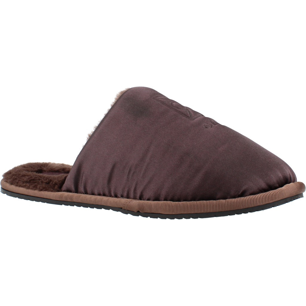 CALVIN KLEIN HWHW HOTEL SLIPPER SATIN en color MARRON (5)