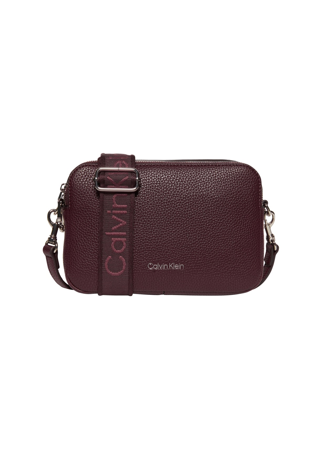CALVIN KLEIN LVFG WEBBING X STRAP CAMERA en color BURDEOS (1)