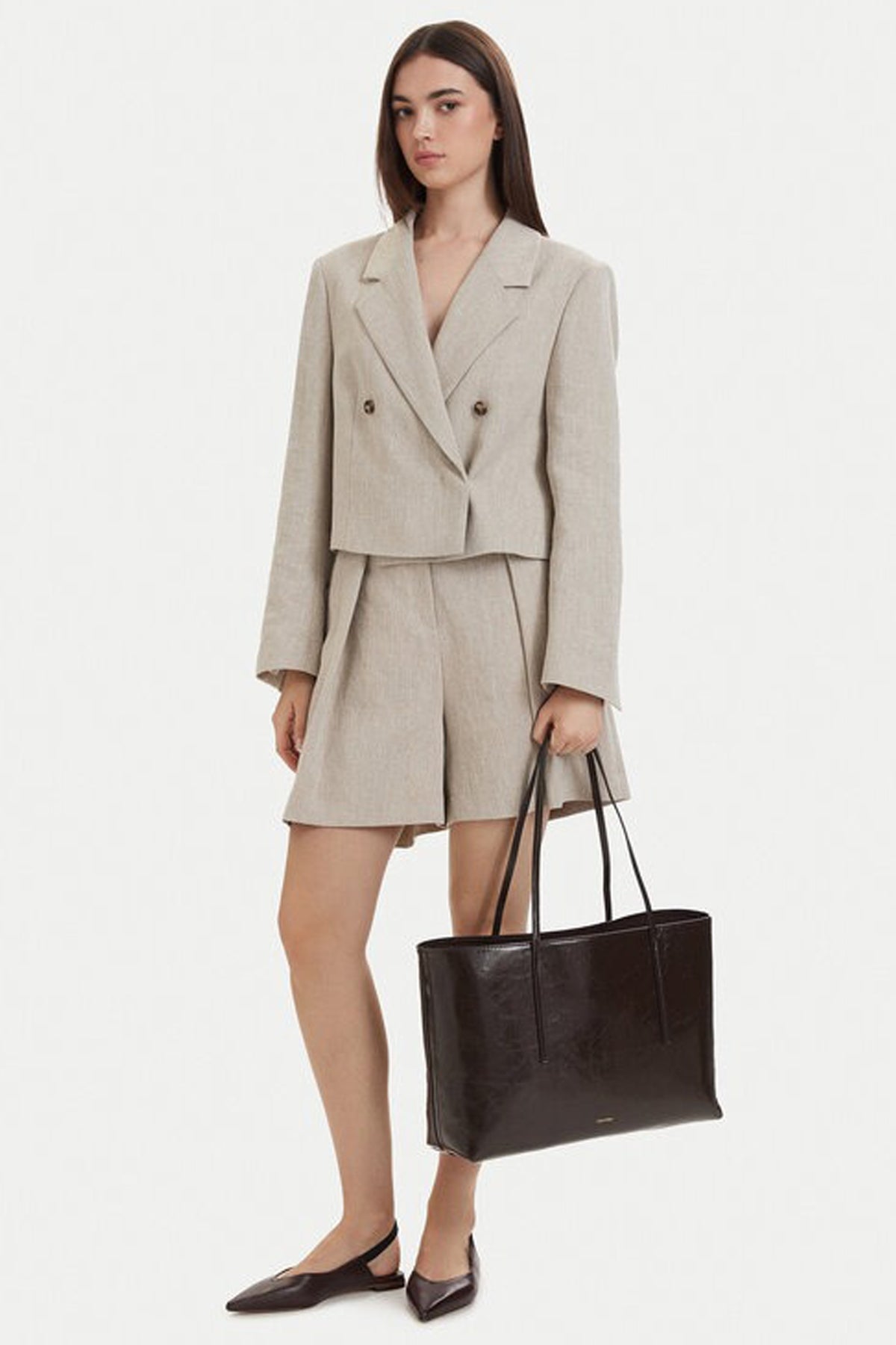 CALVIN KLEIN LVFG FOIL LOGO GLOSSY TOTE PO en color MARRON (1)