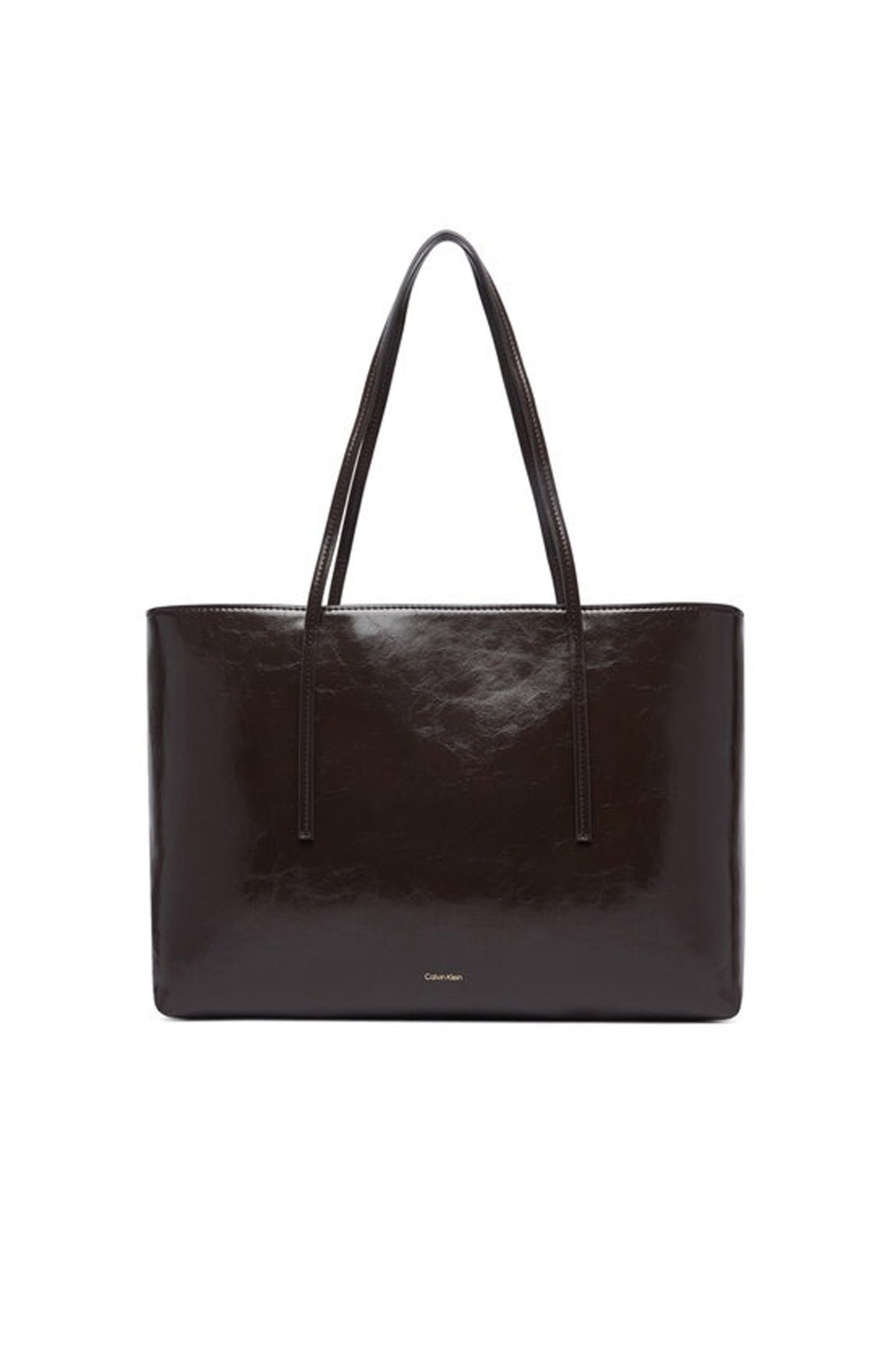 CALVIN KLEIN LVFG FOIL LOGO GLOSSY TOTE PO en color MARRON (3)