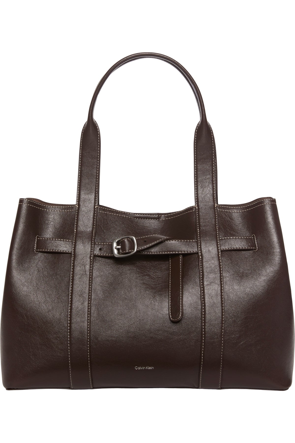 CALVIN KLEIN LVFG BUCKLE MEDIUM WORK TOTE en color MARRON (1)