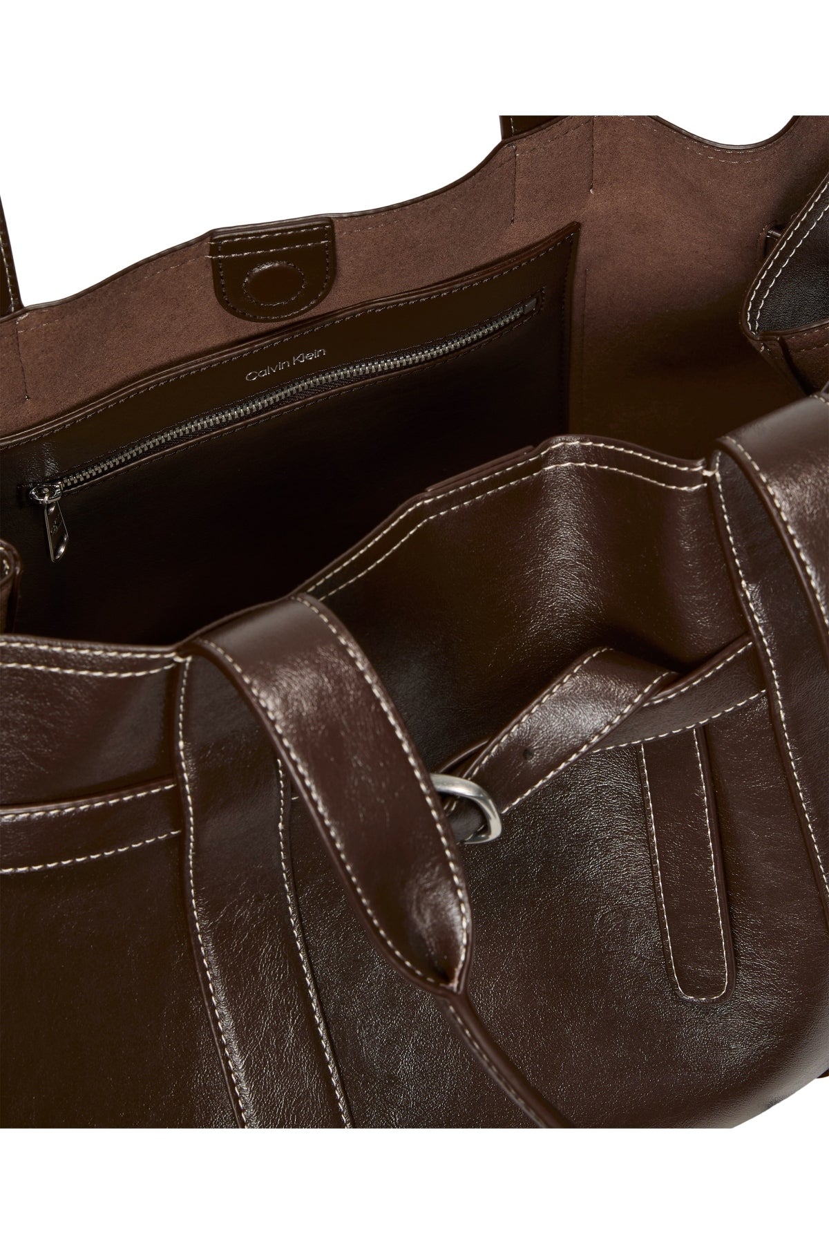 CALVIN KLEIN LVFG BUCKLE MEDIUM WORK TOTE en color MARRON (3)