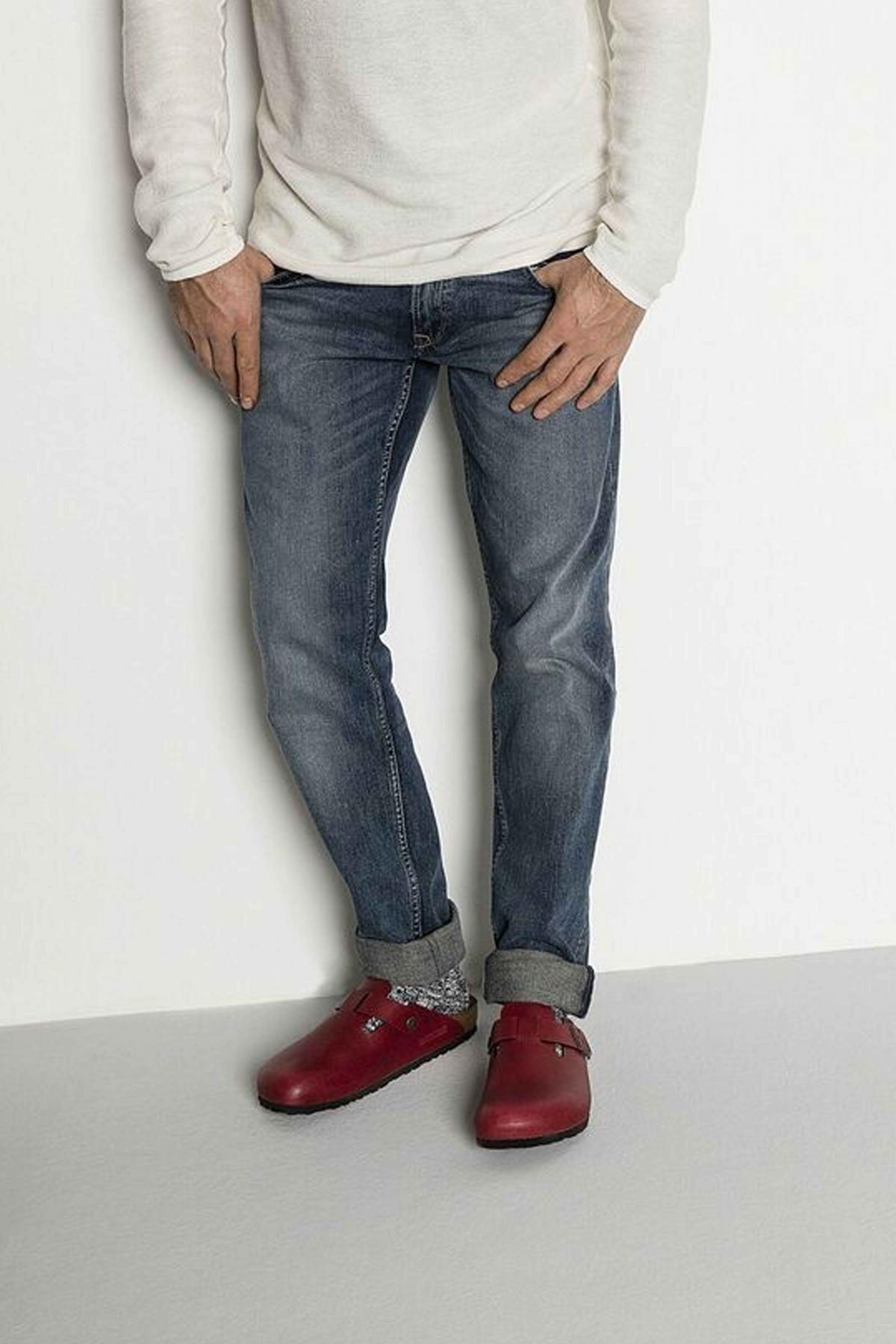BIRKENSTOCK COTTON SLUB MEN en color AZUL (3)