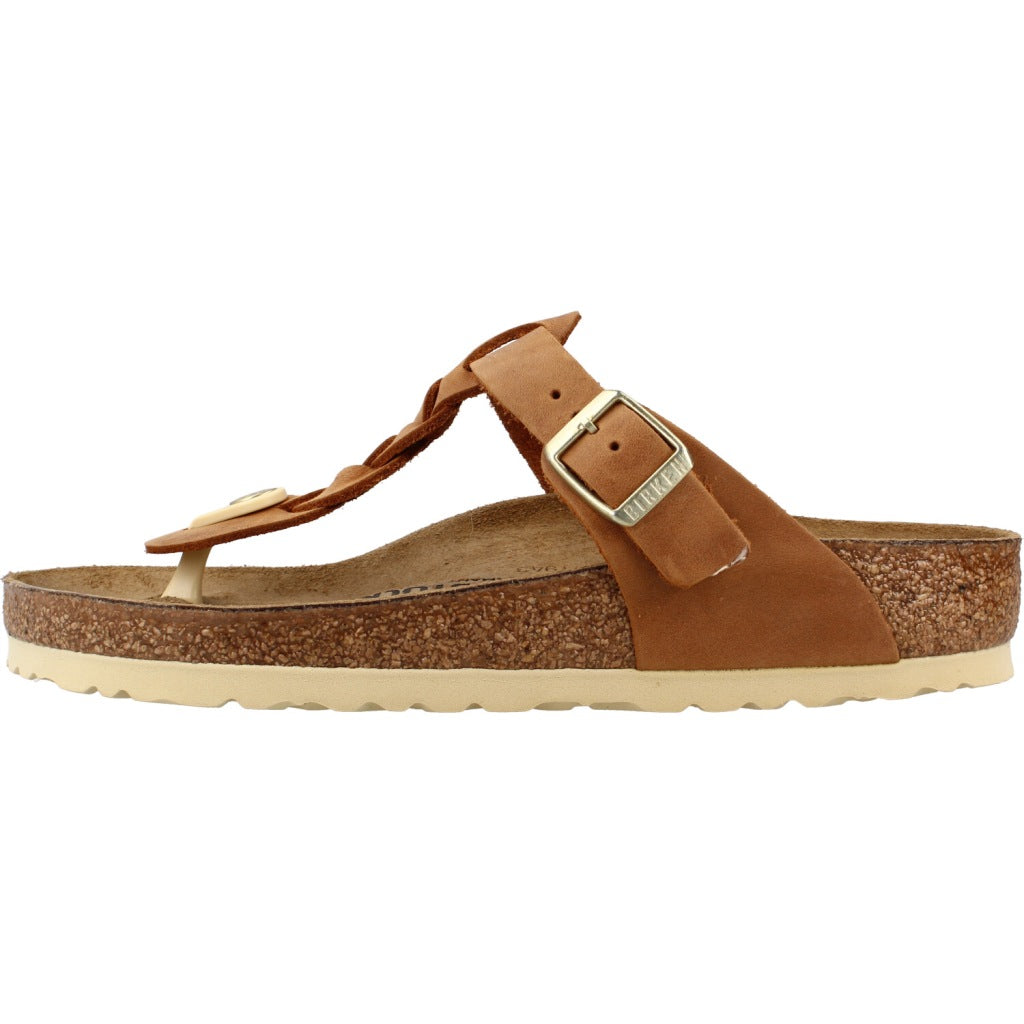 BIRKENSTOCK GIZEH BRAIDED NATURAL LEA en color MARRON CLARO (2)