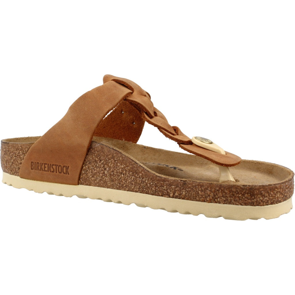 BIRKENSTOCK GIZEH BRAIDED NATURAL LEA en color MARRON CLARO (5)