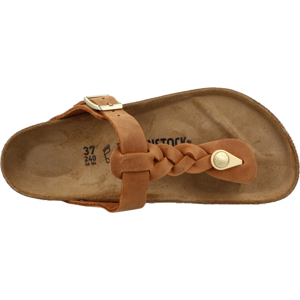BIRKENSTOCK GIZEH BRAIDED NATURAL LEA en color MARRON CLARO (7)