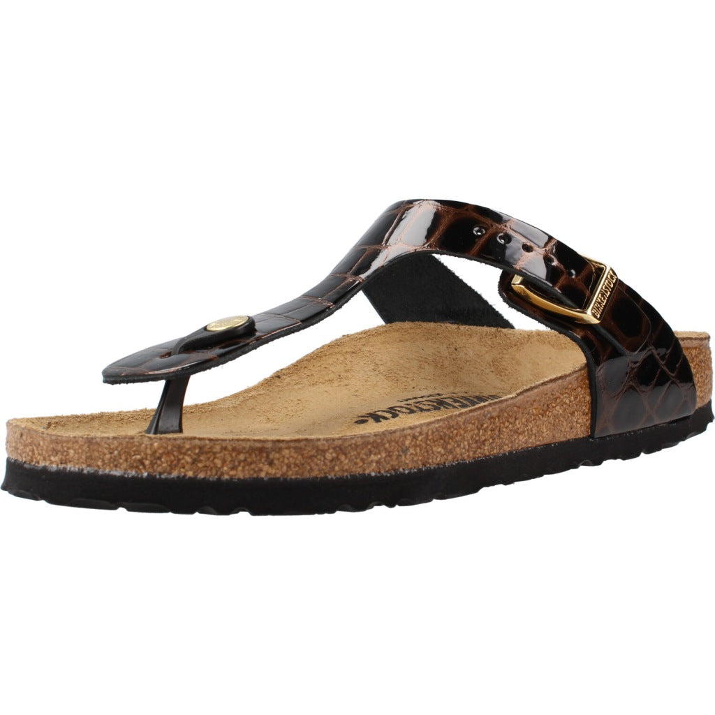 BIRKENSTOCK BI GIZEH LEATHER en color MARRON (1)