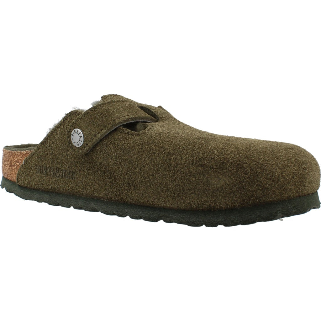 BIRKENSTOCK BI BOSTON SHEARLING SUEDE en color VERDE (5)