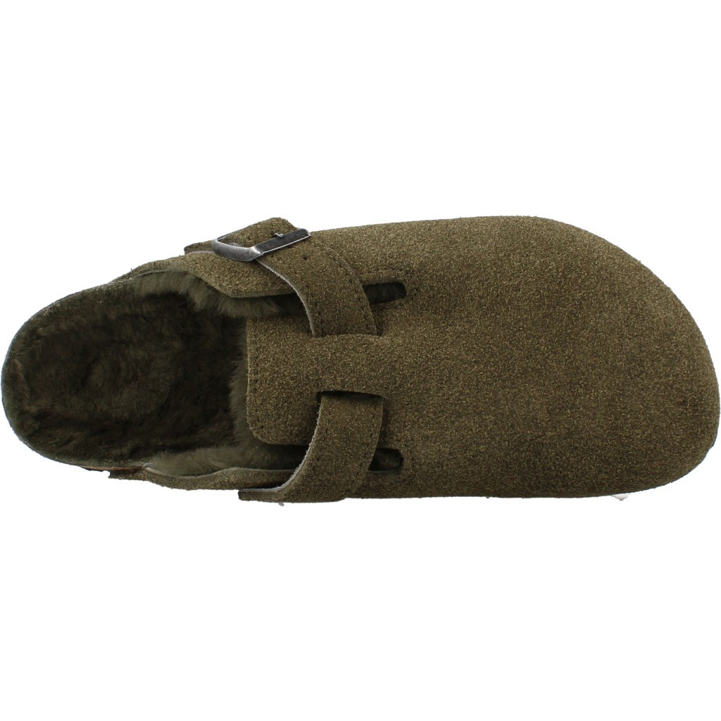 BIRKENSTOCK BI BOSTON SHEARLING SUEDE en color VERDE (7)