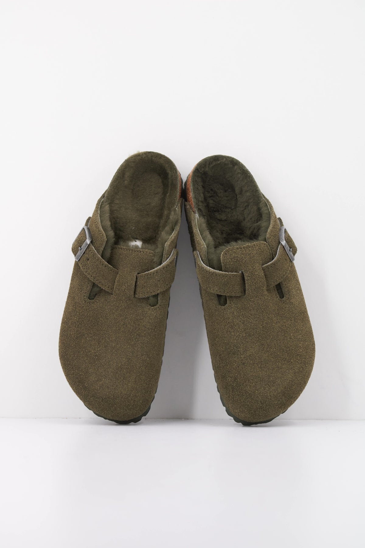 BIRKENSTOCK BI BOSTON SHEARLING SUEDE en color VERDE (3)