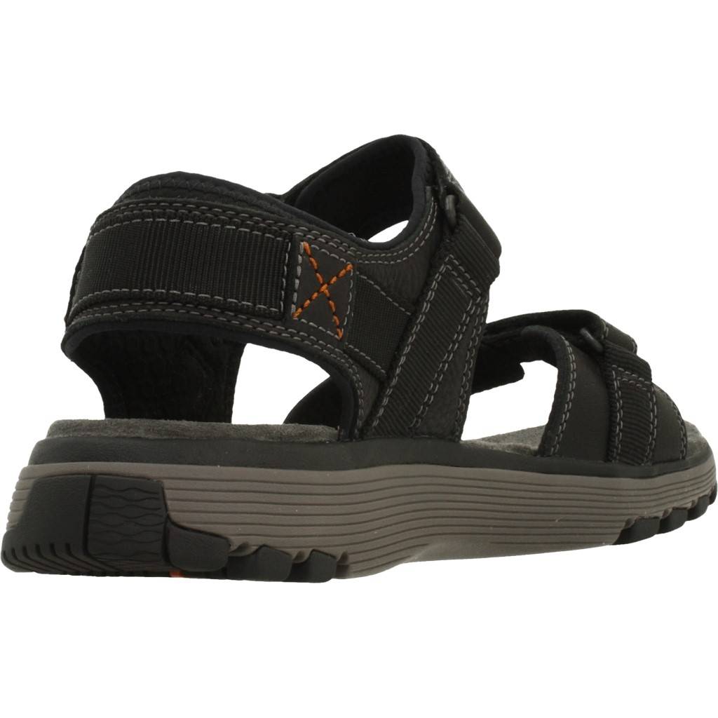 CLARKS UN TREK PART BLACK LEATHER en color NEGRO (3)