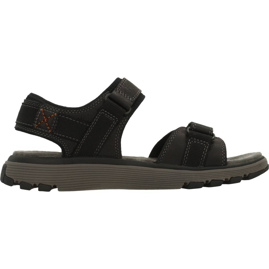 CLARKS UN TREK PART BLACK LEATHER en color NEGRO (4)