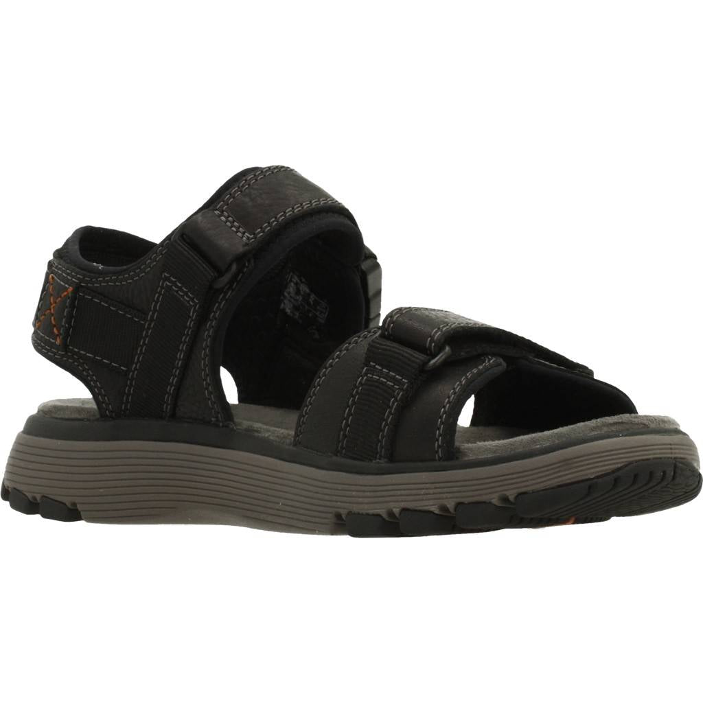 CLARKS UN TREK PART BLACK LEATHER en color NEGRO (5)