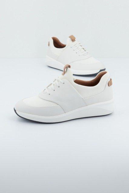 CLARKS UN RIO LACE WHITE LEATHER en color BLANCO (1)
