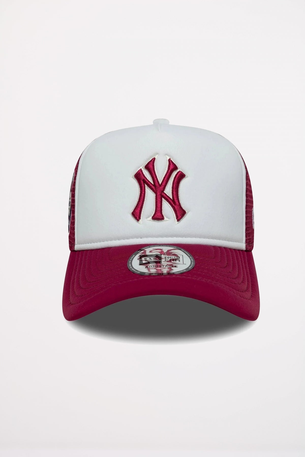 NEW ERA NEW YORK YANKEES MLB WORLD SERIES DARK RED FORTY E-FRAME TRUCKE en color BLANCO (2)