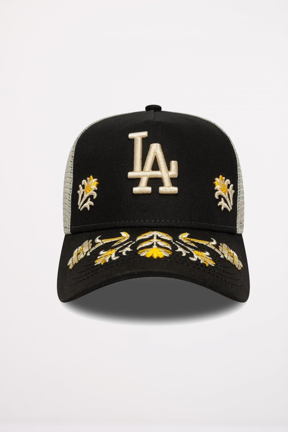 NEW ERA LA DODGERS MLB FLORAL ICON FORTY A-FRAME TRUCKER en color NEGRO (2)