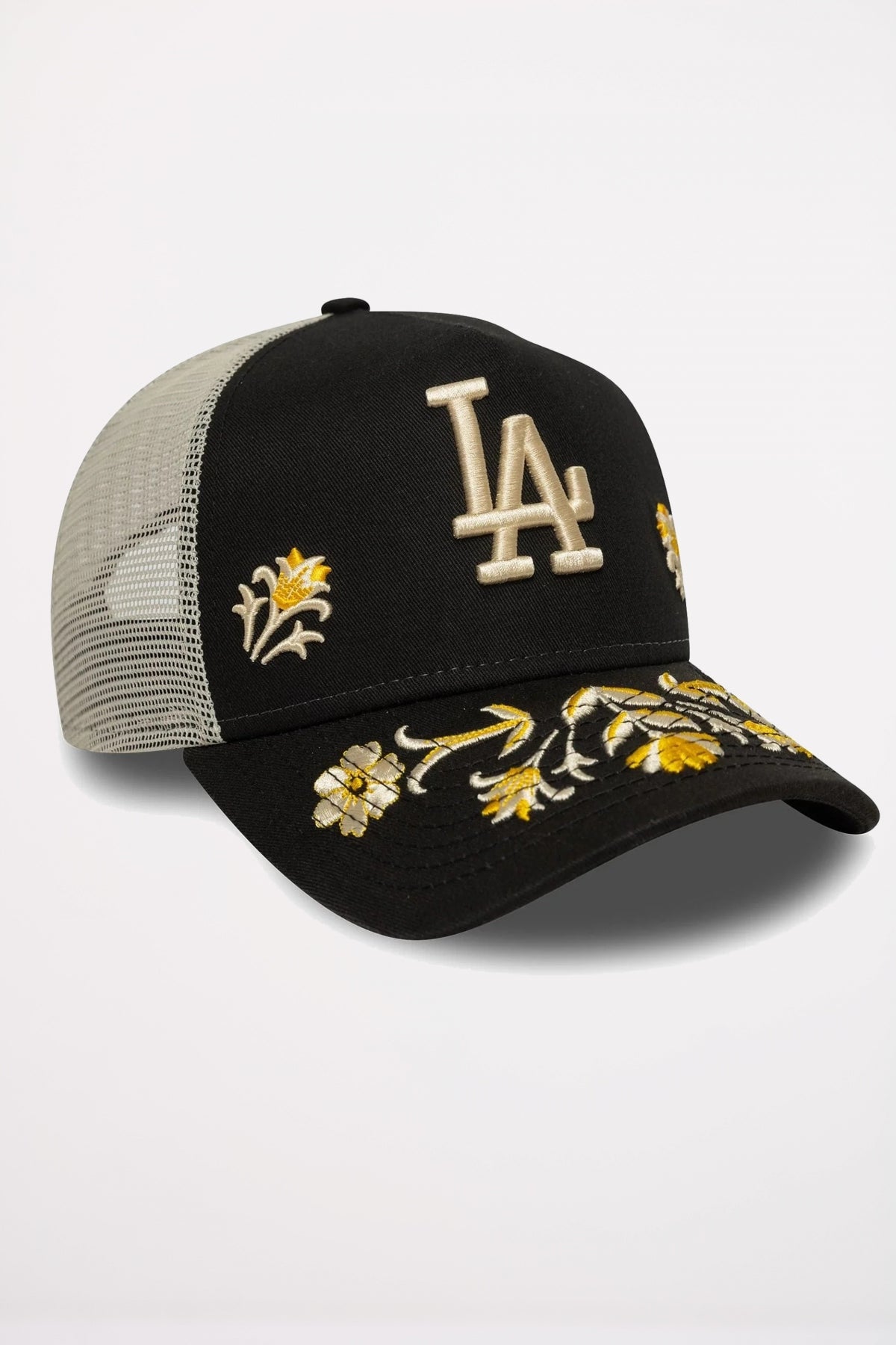 NEW ERA LA DODGERS MLB FLORAL ICON FORTY A-FRAME TRUCKER en color NEGRO (3)