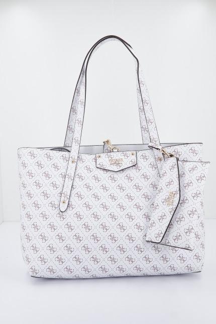 GUESS ECO BRENTON TOTE en color BLANCO (1)
