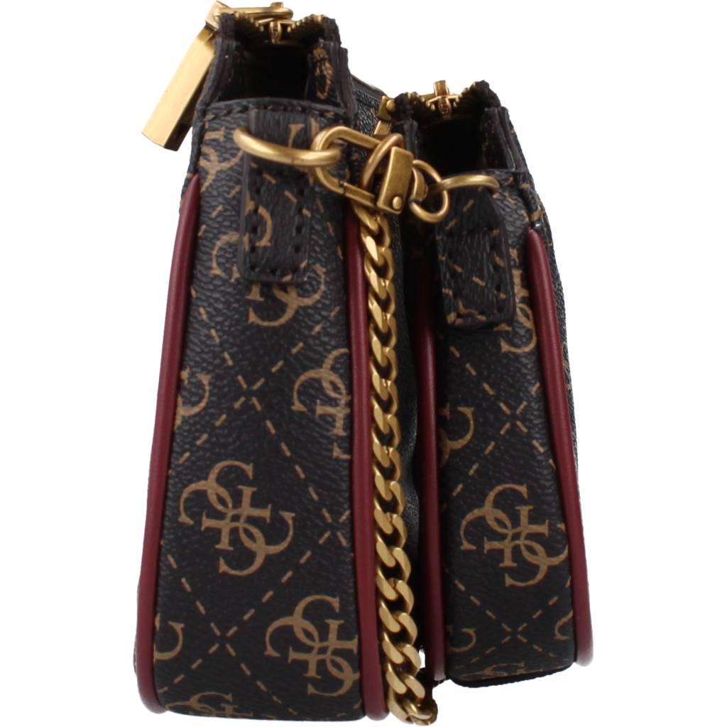 GUESS HWQB IZZY DOUBLE POUCH CROS en color MARRON (4)