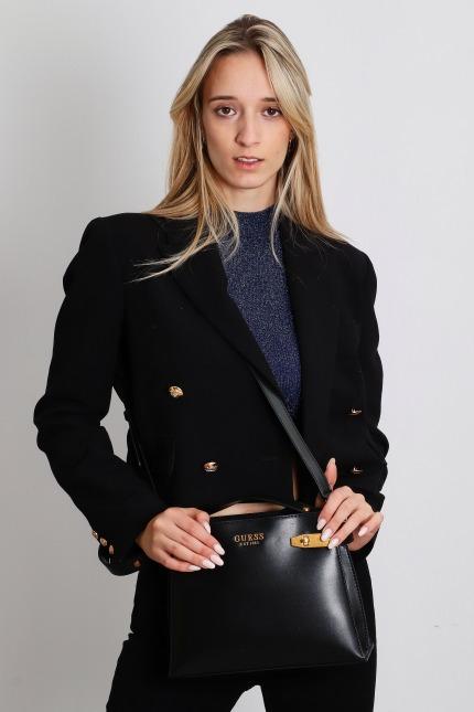 GUESS ZADIE SHOULDER BAG en color NEGRO (5)