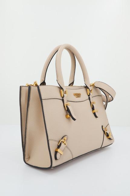 GUESS HWBA DIDI SOCIETY SATCHEL en color MARRON CLARO (2)