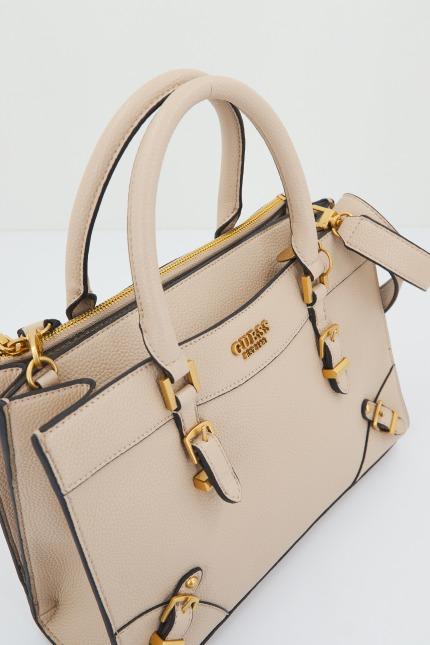 GUESS HWBA DIDI SOCIETY SATCHEL en color MARRON CLARO (4)