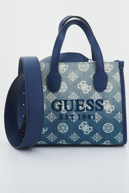 GUESS SILVANA TOTE en color AZUL (2)