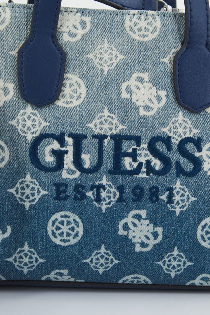 GUESS SILVANA TOTE en color AZUL (4)