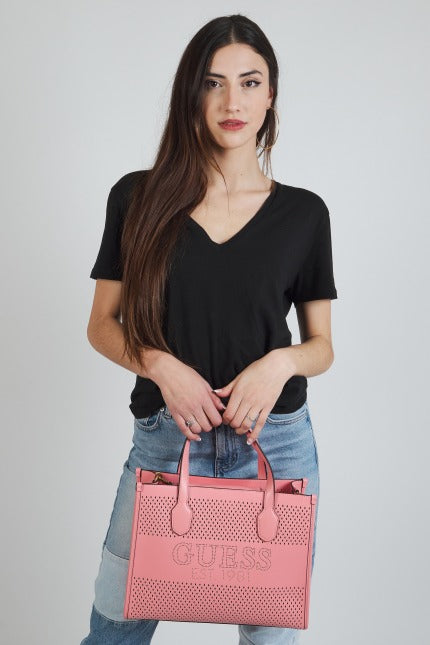 GUESS HWWH KATEY PERF SMALL TOTE en color ROSA (5)