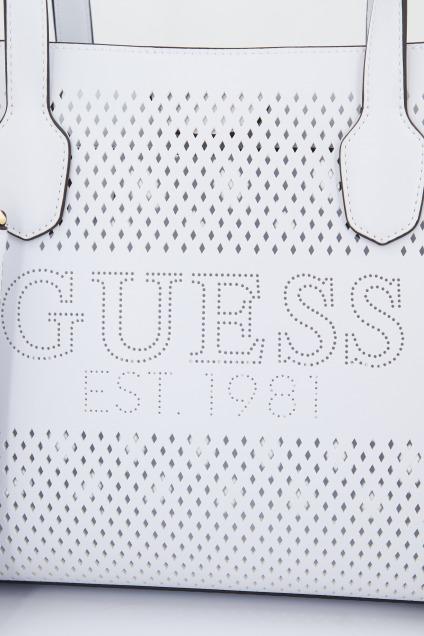 GUESS HWWH KATEY PERF SMALL TOTE en color BLANCO (4)
