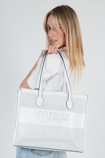 GUESS KATEY PERF TOTE en color BLANCO (5)