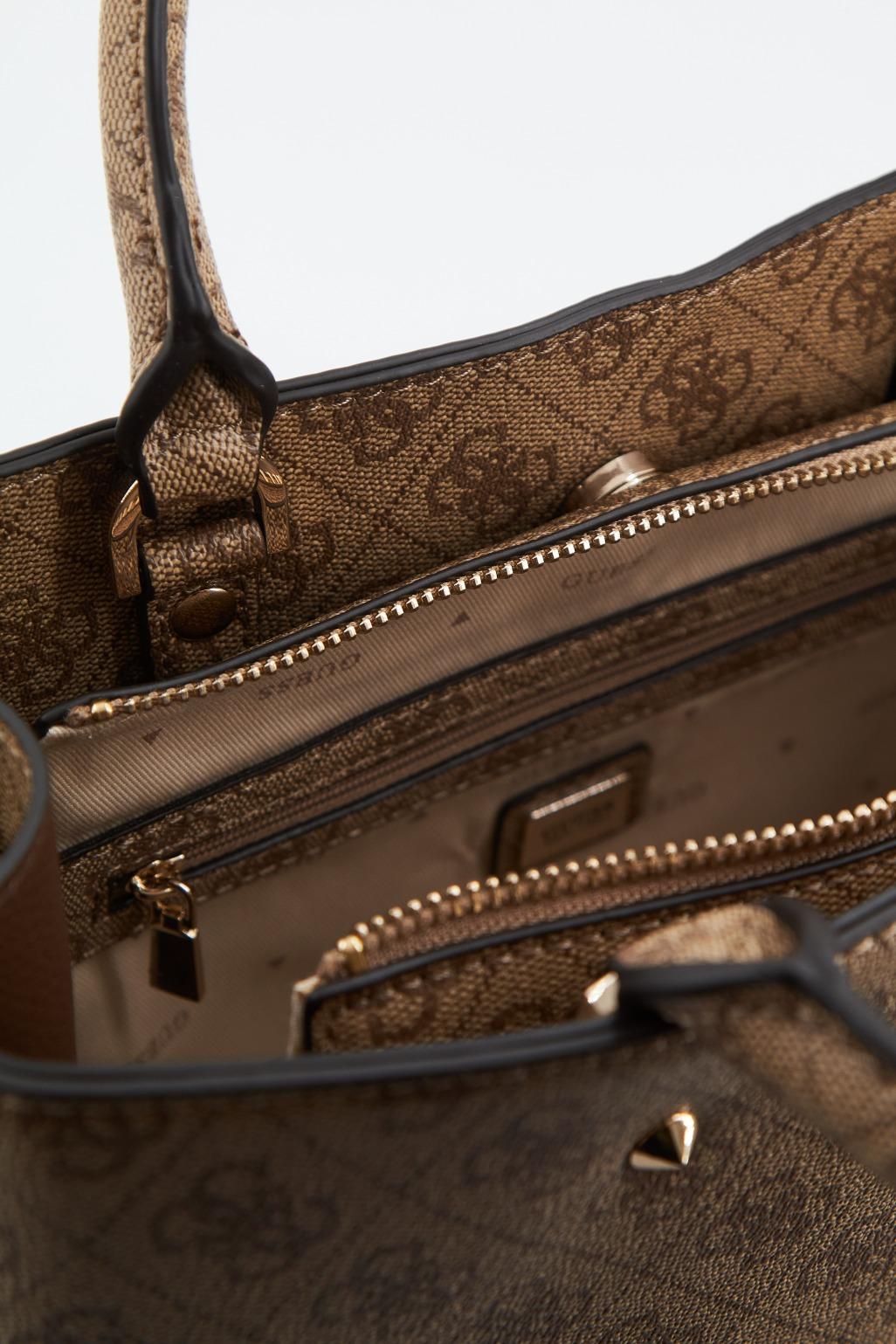 GUESS DIDI SOCIETY SATCHEL en color MARRON CLARO (4)